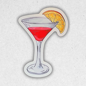 Roze Martini met een Lemon Twist-sticker
