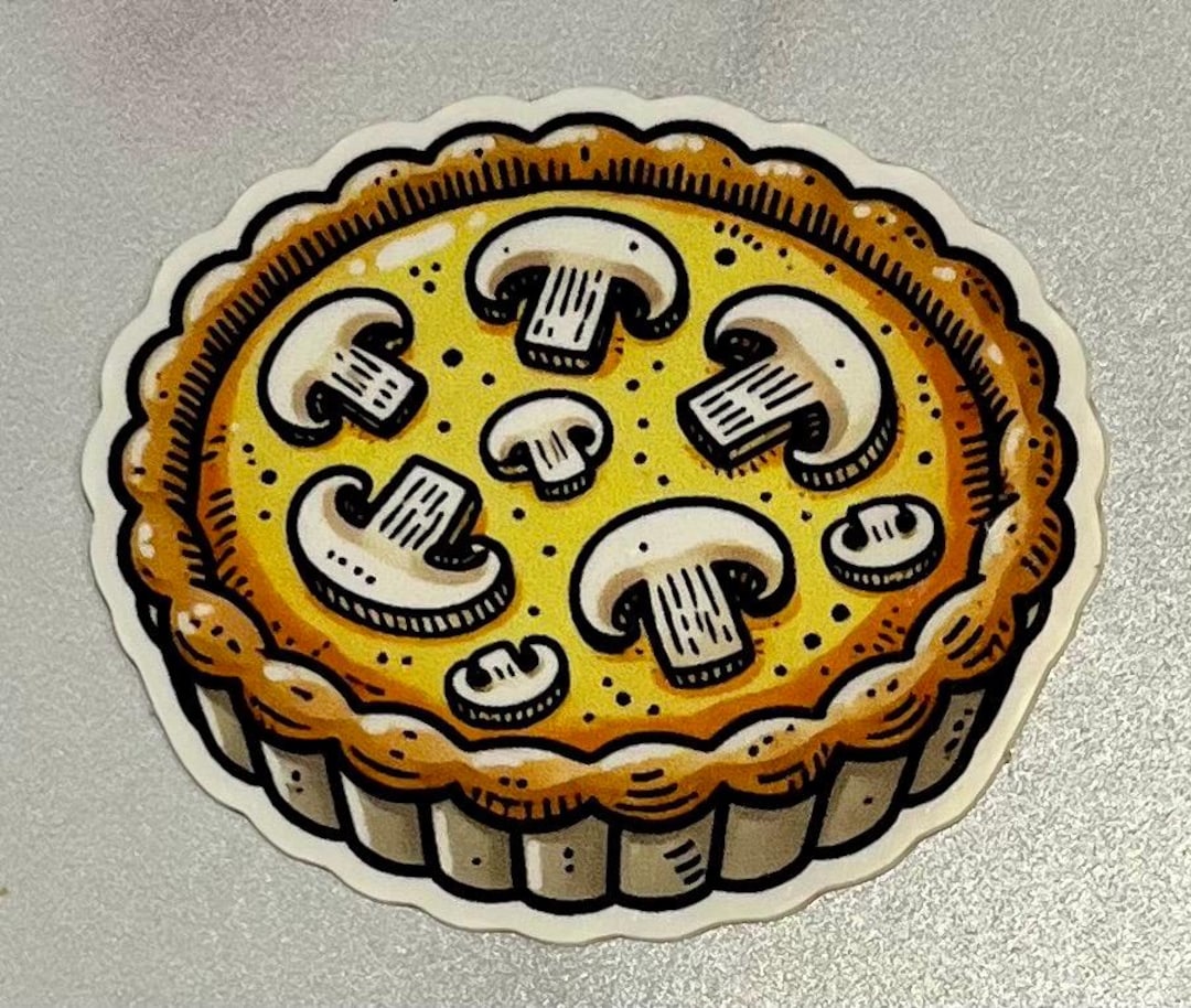Quiche Sticker Mushroom Quiche Sticker: Fall Brunch Foodie, Laptop Decal - Etsy