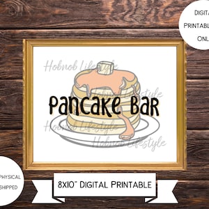 Digital Pancake Bar, Printable Instant Download, Brunch Table Sign 8x10&quot;