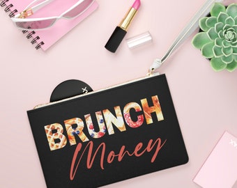 Brunch Geld Vegane Leder Clutch Tasche