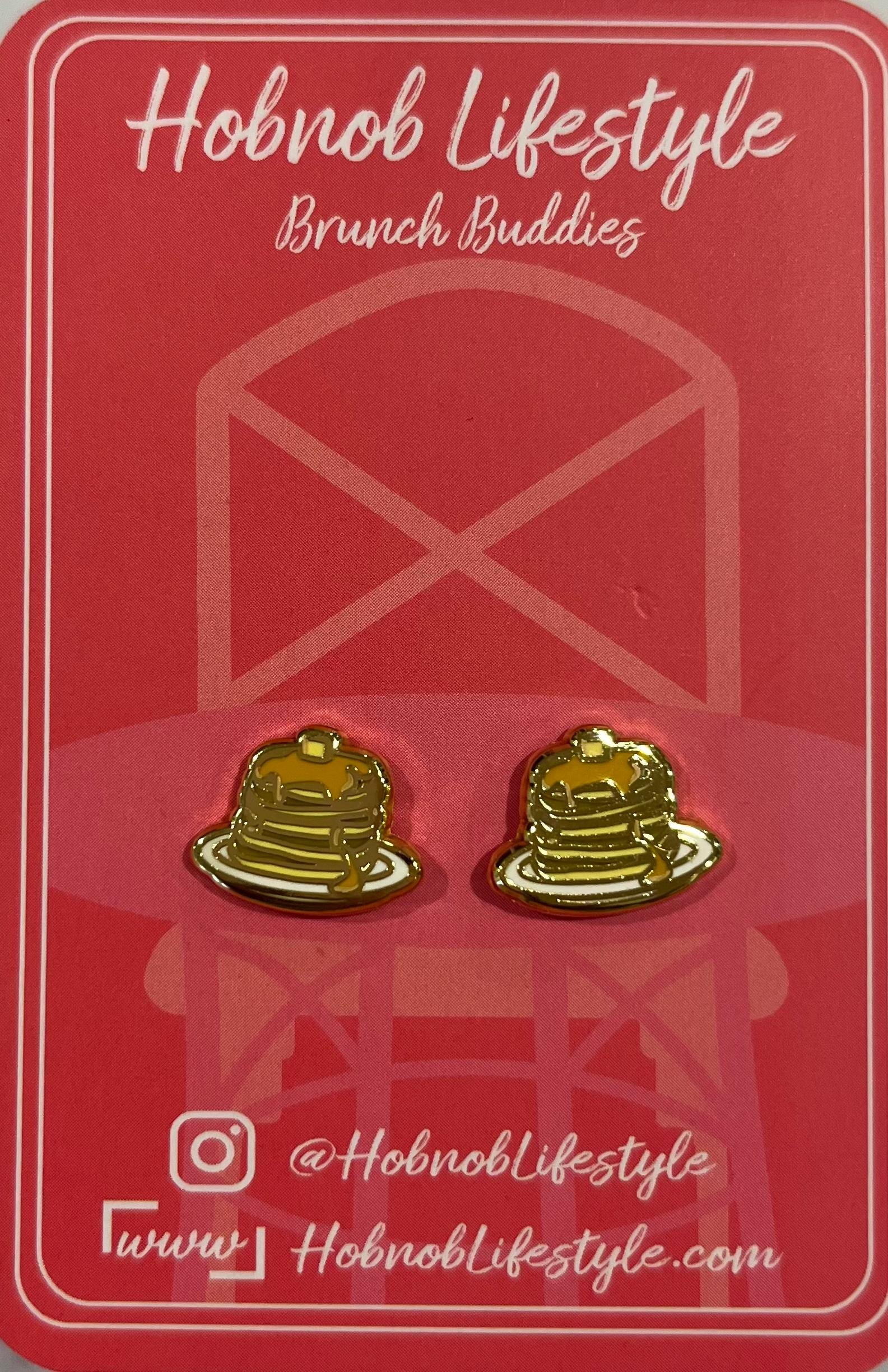 パンケーキの積み重ねイヤリング – グルメのための楽しいブランチ