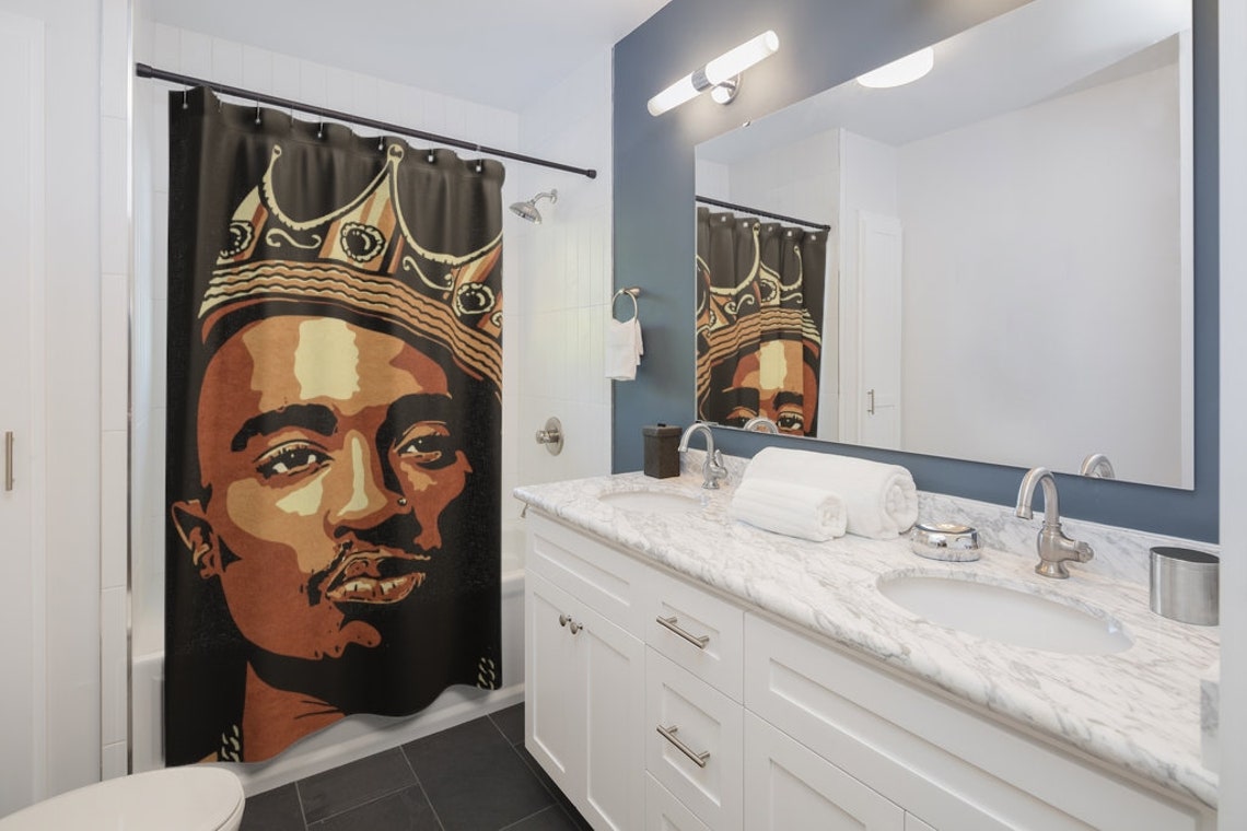 2pac Shower Curtain Bathroom Decor Home Accessories Tupac Rap 90s Hip