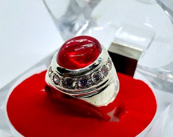 Beautiful Ruby Ring, Yaqoot Ring, Handmade 925 Sterling Silver Men's Ring.