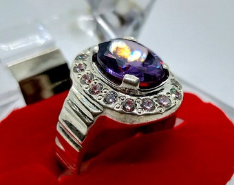 Beautiful AMETHYST Ring in Handmade 925 Sterling Silver Gift Ring for Men & Women.