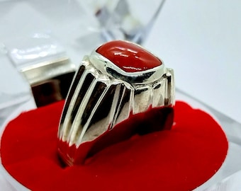 Stylish Coral Ring, MARJAAN Ring, Handmade 925k Sterling Silver Ring for Men & Women.