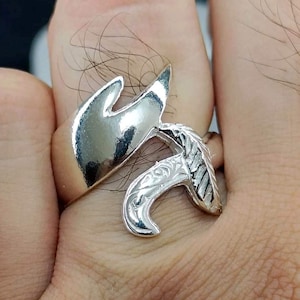 Handmade Zulfiqar Sword 925k Sterling Silver Ring