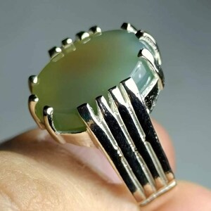 Natural grapes color agate ring: handmade 925k Sterling Silver Statement Ring.