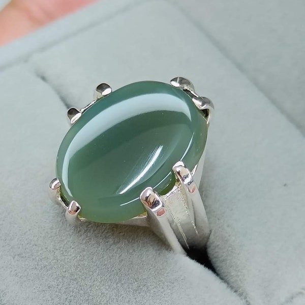 Natural grapes color Agate Ring, Pure Aqeeq Ring, Angoori Aqeeq Ring, Akik Ring, 925k Sterling Silver Ring.