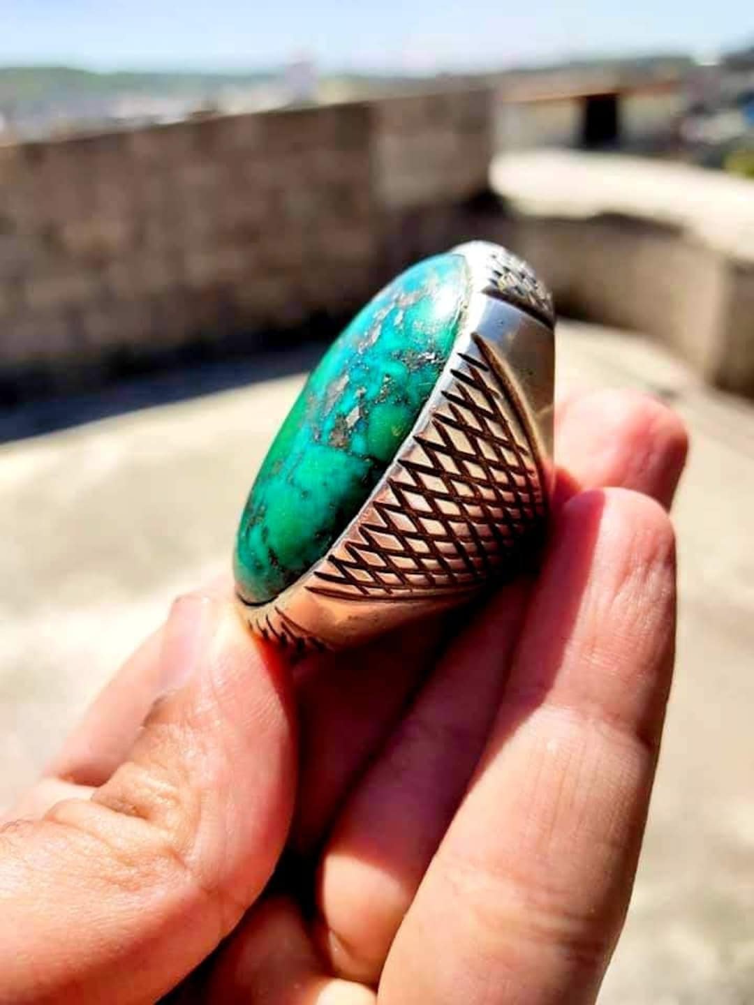 Natural Green HUSSAINI Shajri FEROZA Ring Turquoise Ring 925 Sterling Silver Handmade Ring. Etsy Australia