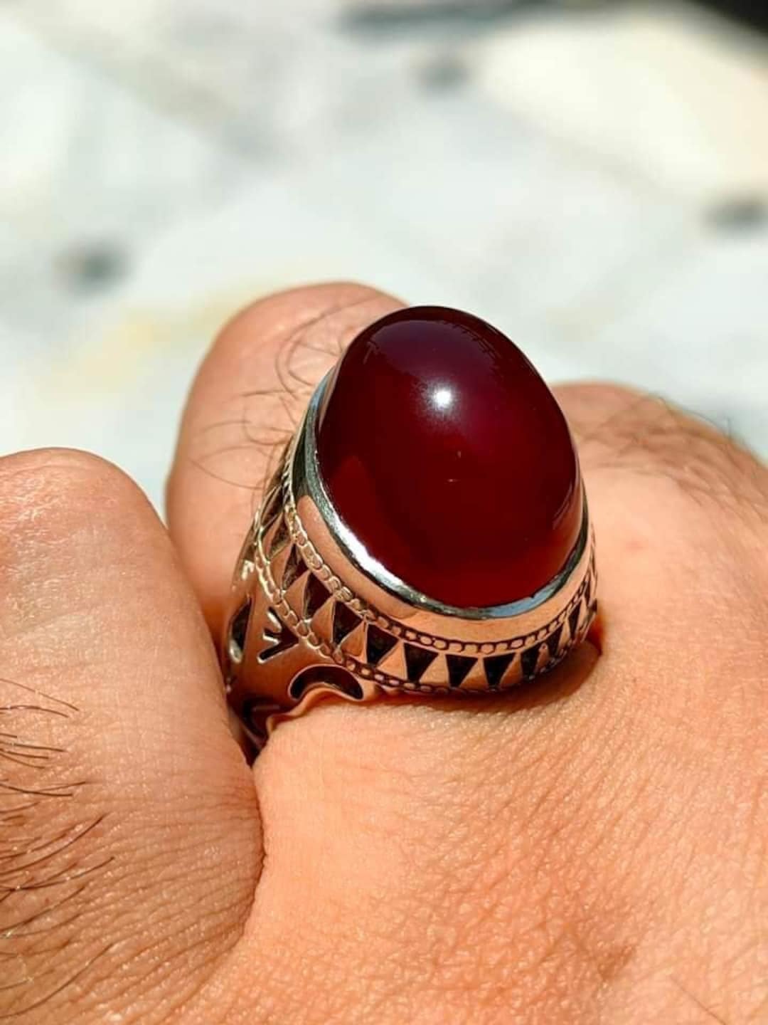 Yemeni Aqeeq Ring Big Kabadi Black Aqeeq Ring for Men Mens Yameni Aqeeq Ring  Black Aqeeq Agate Ring Akik Ring Shia Rings Sterling Silver - Etsy Israel