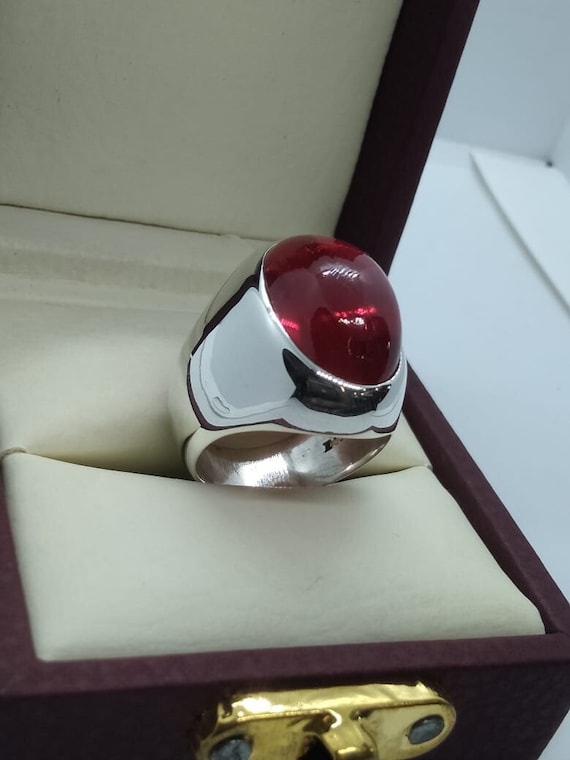 Beautiful Anari Yaqoot Ring Ruby Ring in Handmade 925 Sterling