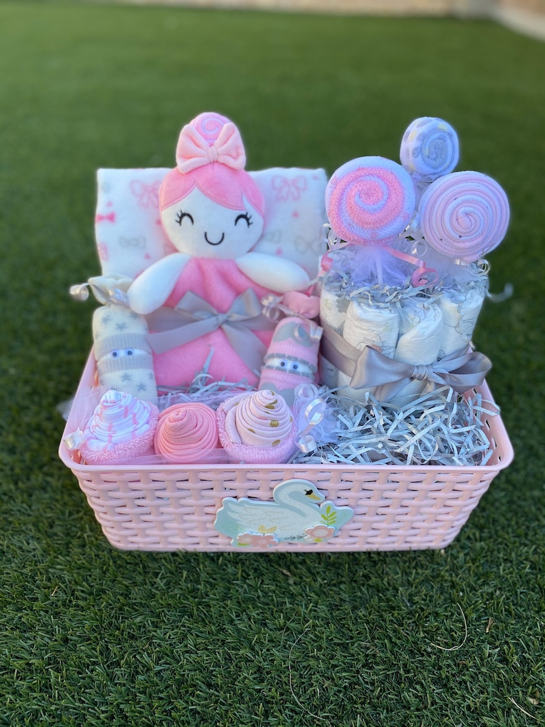 NEW Large Baby Girl Gift Basket Baby Shower Gift New Born Etsy