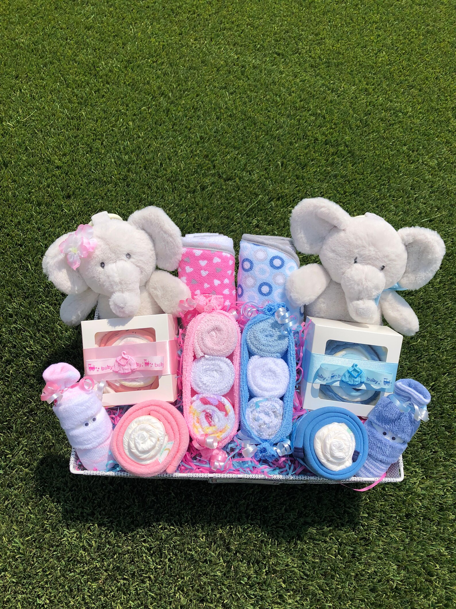 NEW Baby Twins Gift Basket Newborn Baby Gift Basket Unique Etsy