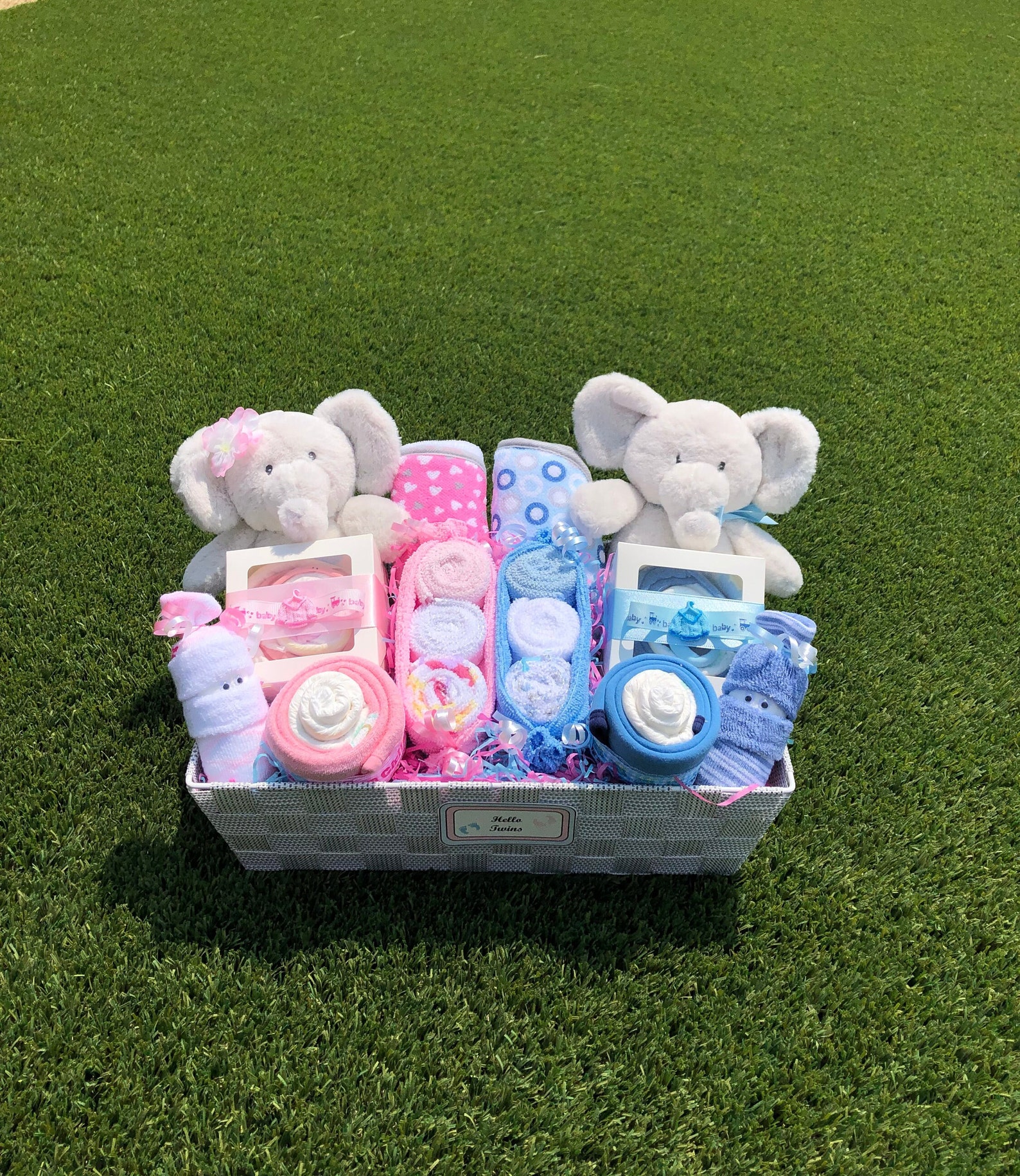 NEW Baby Twins Gift Basket Newborn Baby Gift Basket Unique Etsy