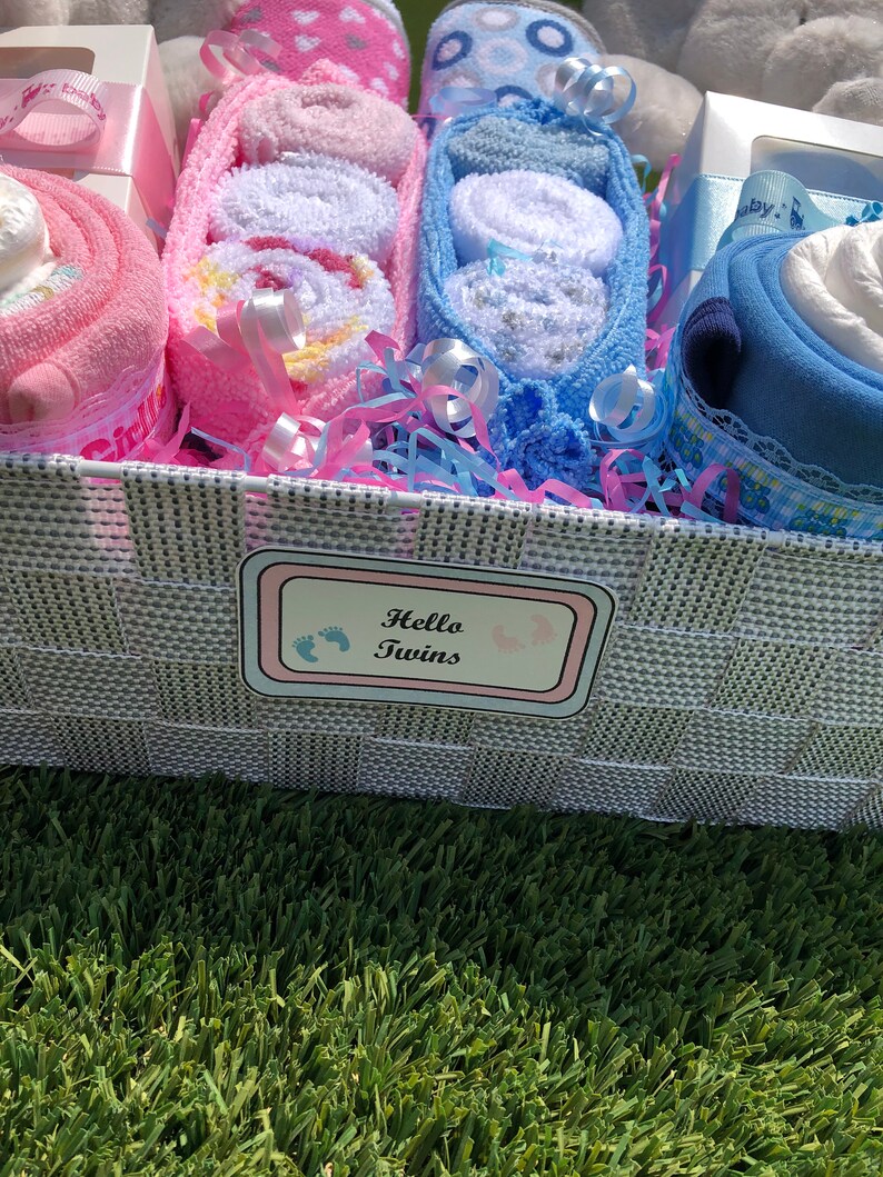 NEW Baby Twins Gift Basket Newborn Baby Gift Basket Unique Etsy