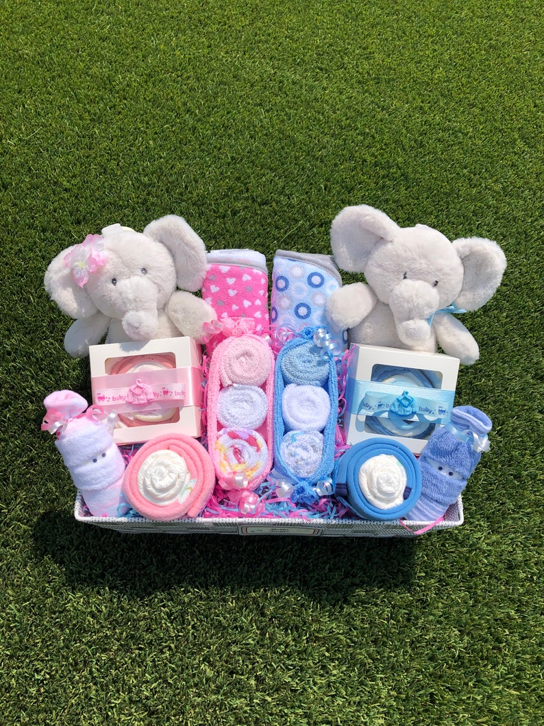 NEW Baby Twins Gift Basket Newborn Baby Gift Basket Unique Etsy