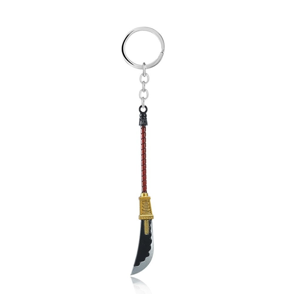 Anime Whitebeard Edward Newgate Weapon Keychains Bisento Sword Pendent  Keyring Key Holer Charm Men Women Jewelry