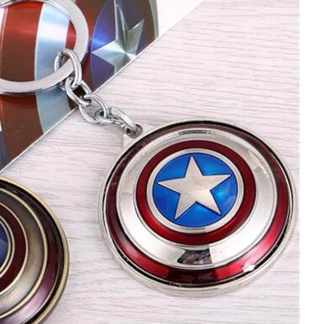 Movie Captain America Keychain Movie Jewelry Holder Metal Rotatable ...