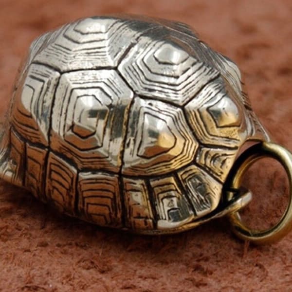 Cuivre écaille de tortue cloche voiture porte-clés pendentif bijoux en laiton métal vintage porte-clés suspendus accessoire à créer soi-même cadeaux chanceux créatifs