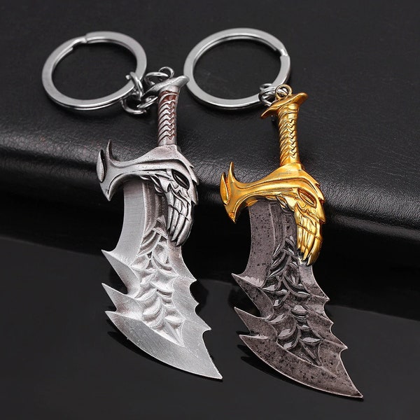 Game Related Product God Of War 4 Keychain Men Kratos Axe Knife Key Chains God Of War Sword Weapons Pendant Keyring God Of War Game Fans