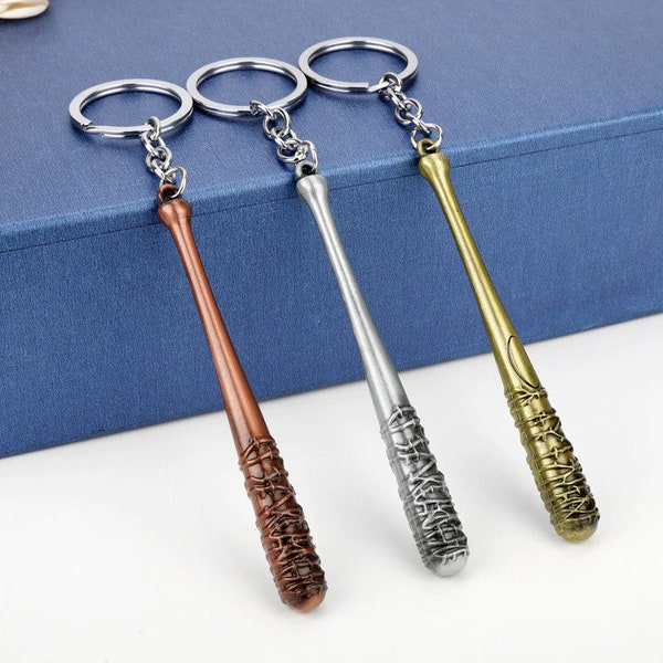 Moive Related Product The Walking Dead Metal Negan Lucille Mini Baseball Bat Ball Pendant Keychain Accessories Jewelry Fan Made Cosplay Gift