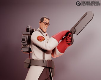 Medic uit Team Fortress 2 - Verzamelbare 3D-geprinte beelden - Woondecoratie - Ongeverfde en geverfde versies beschikbaar!