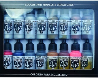 Acrylic colors set for Airbrush Vallejo Model Air Set 71174 Basic