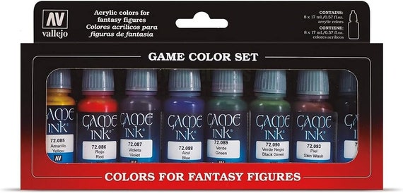 Vallejo Game Ink Paint Set 8 Color Paint, 0.57 Fl Oz pack of 8