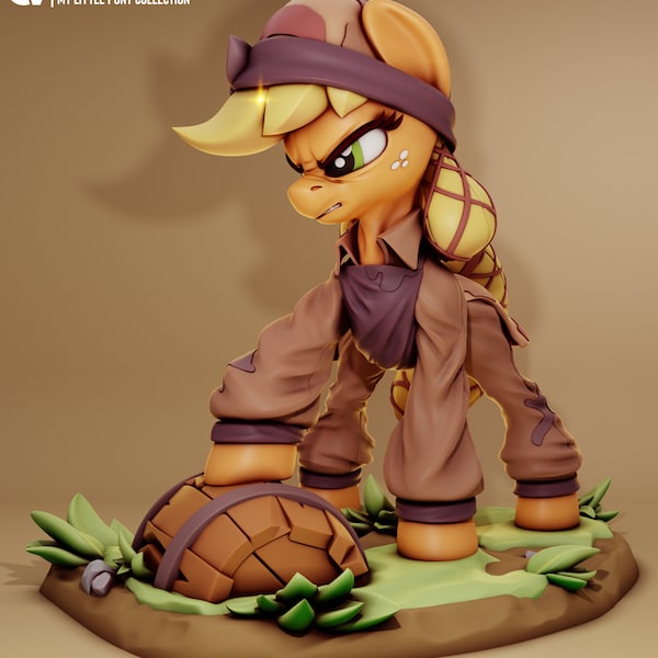 Applejack "Bad Future" From MLP - Collectible 3d printed statues - Perfect for Home Decor - Unpainted and Painted Versions Available!