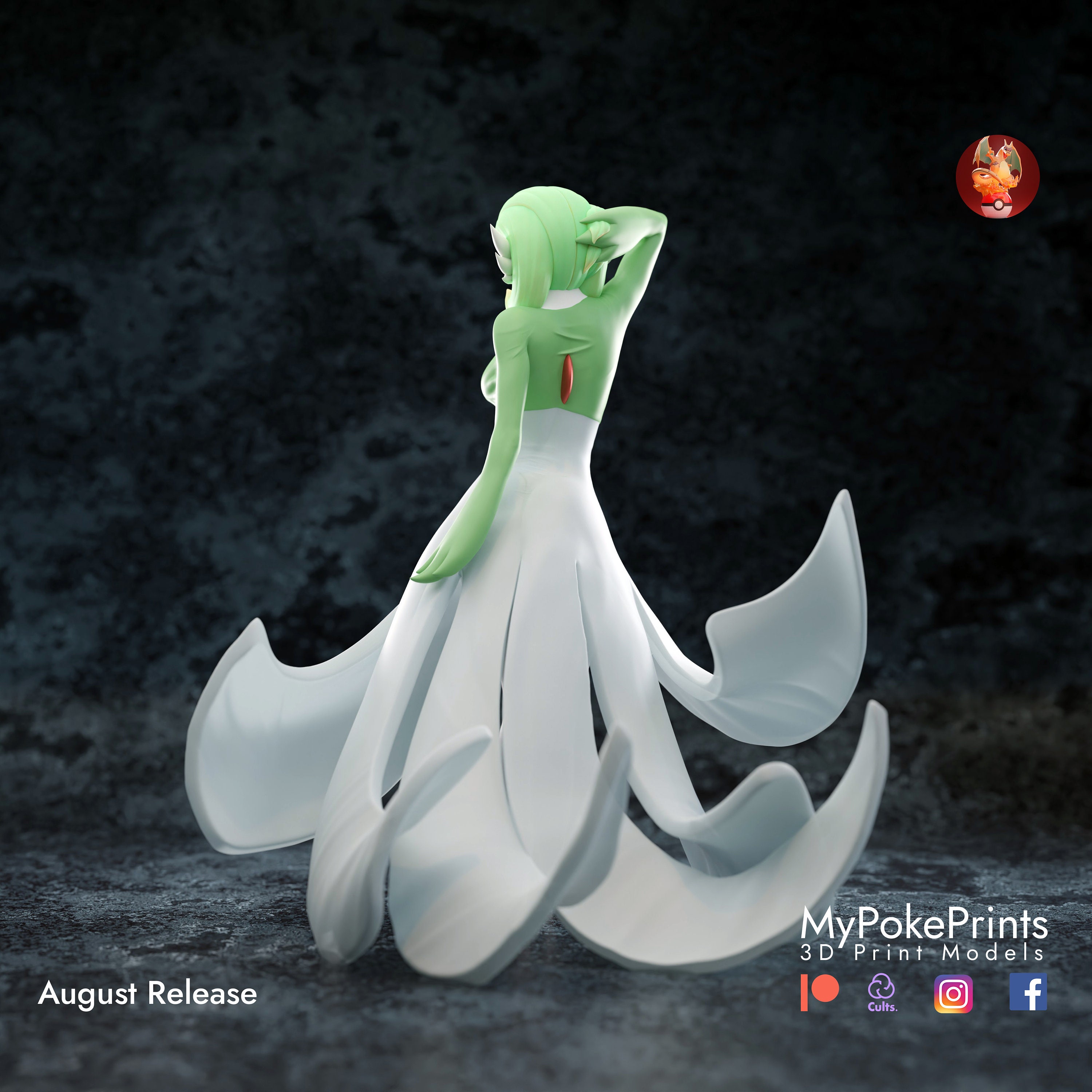 Gardevoir Pokemon Unite Collectibles pokeball Pokedex 04mm Layer Height  Painted and Unpainted Versions Available 