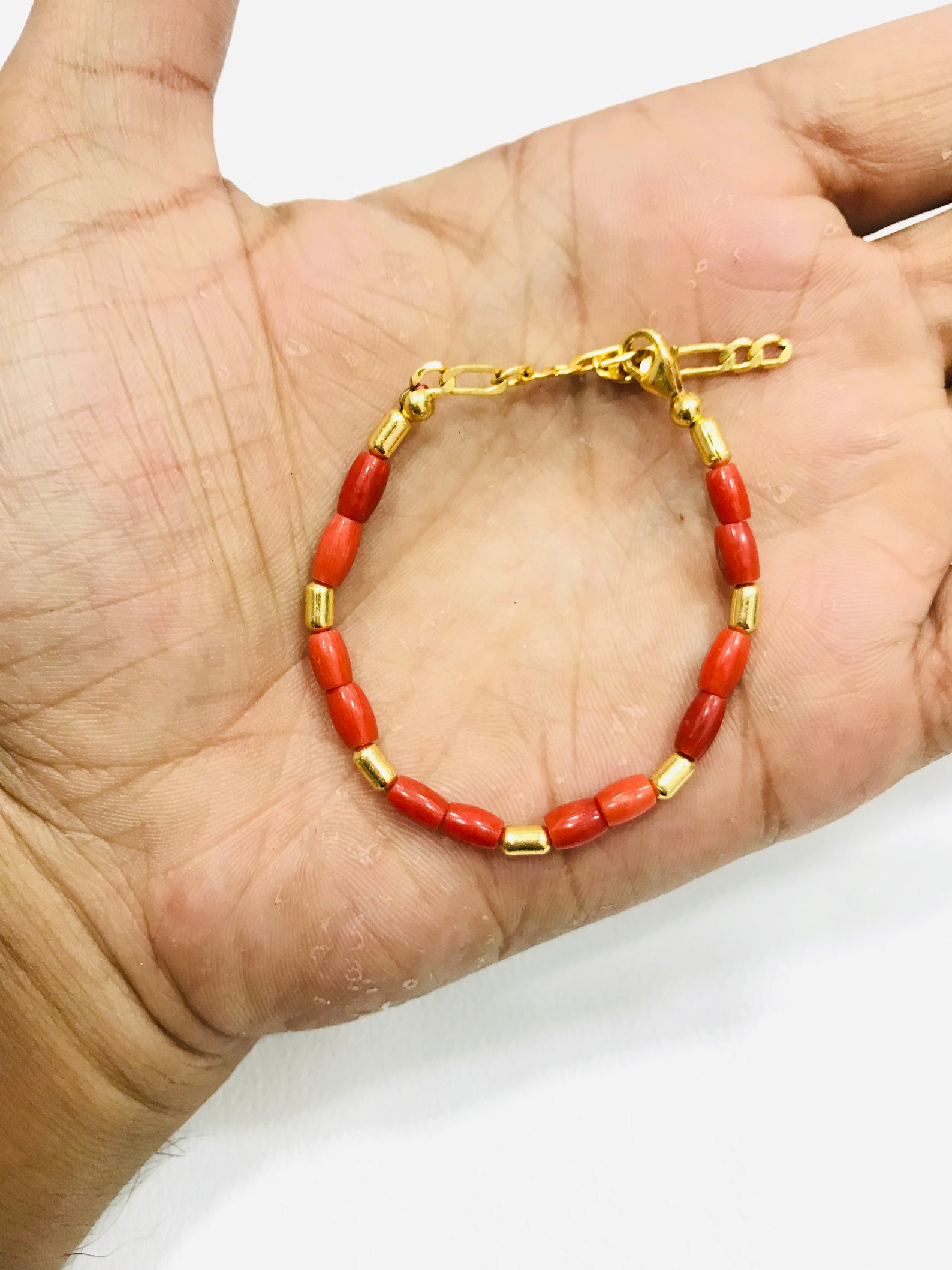 Coral Baby Bracelet Natural Italy Red Coral Lucky Charm Etsy