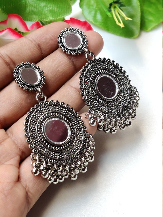 New Trendy Earring German Silver Oxidized Silver Earring indian