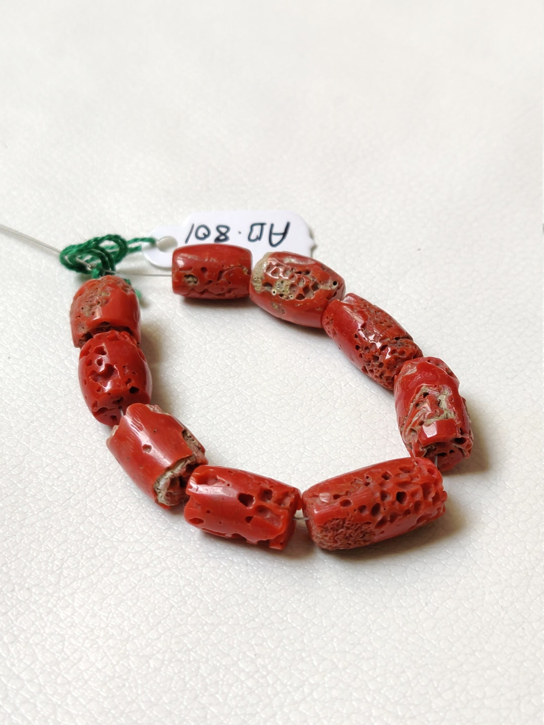 Perles de corail rouge Italie 100 % naturelles perles en vrac forées corail d