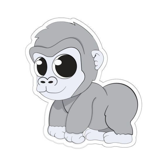 Kawaii Gorilla Jungle Laptop Decals Etsy