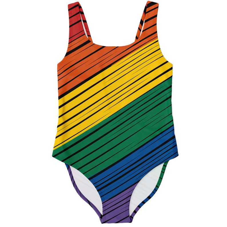 Rainbow One Piece Pride Swimsuit Subtle LGBT