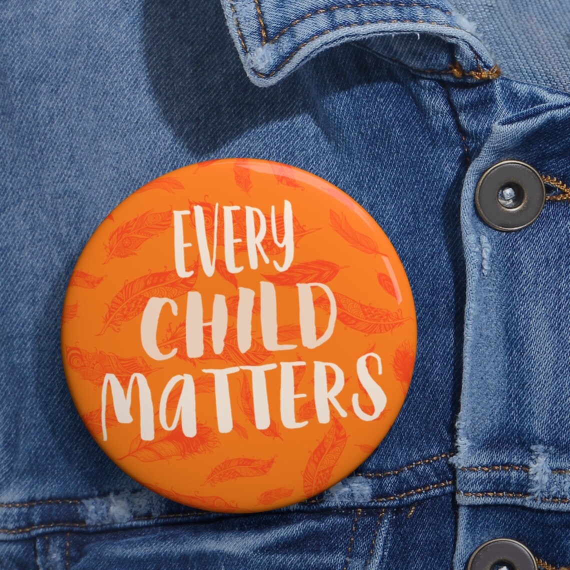 Orange Shirt Day Pin Every Child Matters Feathers Etsy