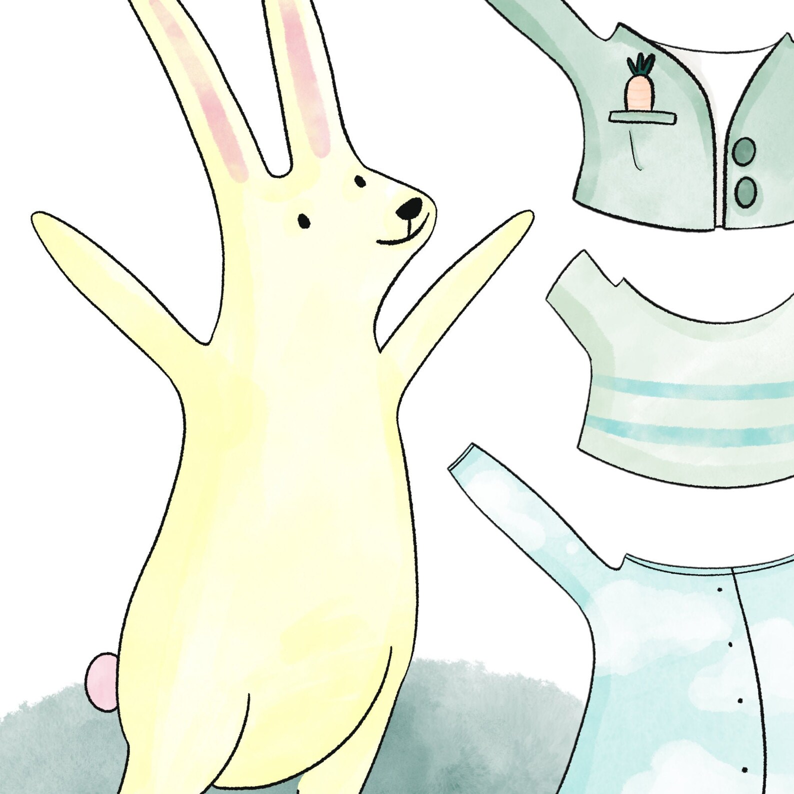 Printable Bunny Rabbit/easter Bunny Paper Doll - Etsy