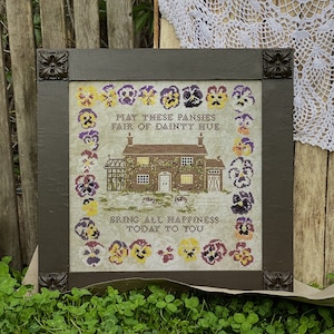 パンジーフェア PDF カウントクロスステッチパターン、サンプラー、即時ダウンロード