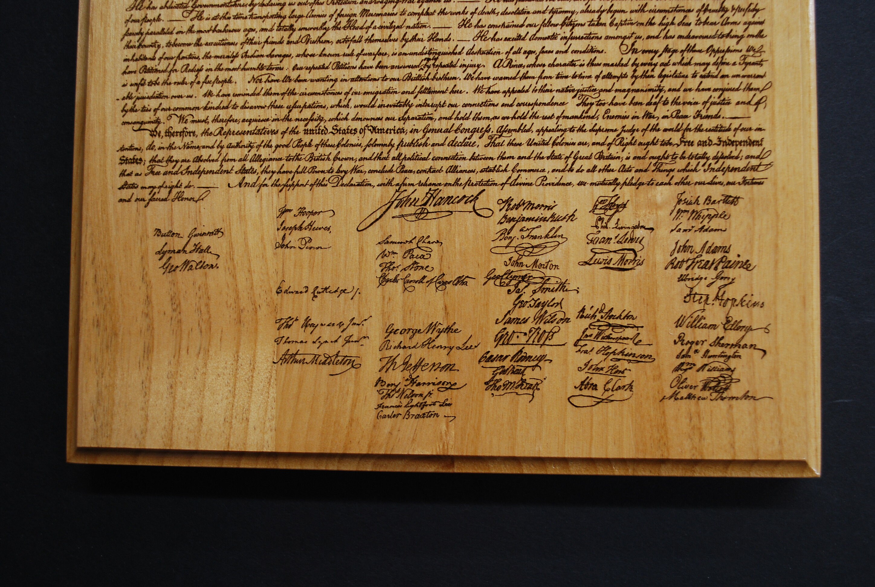 Declaration of Independence Laser Engraved Wood Plaque - Etsy