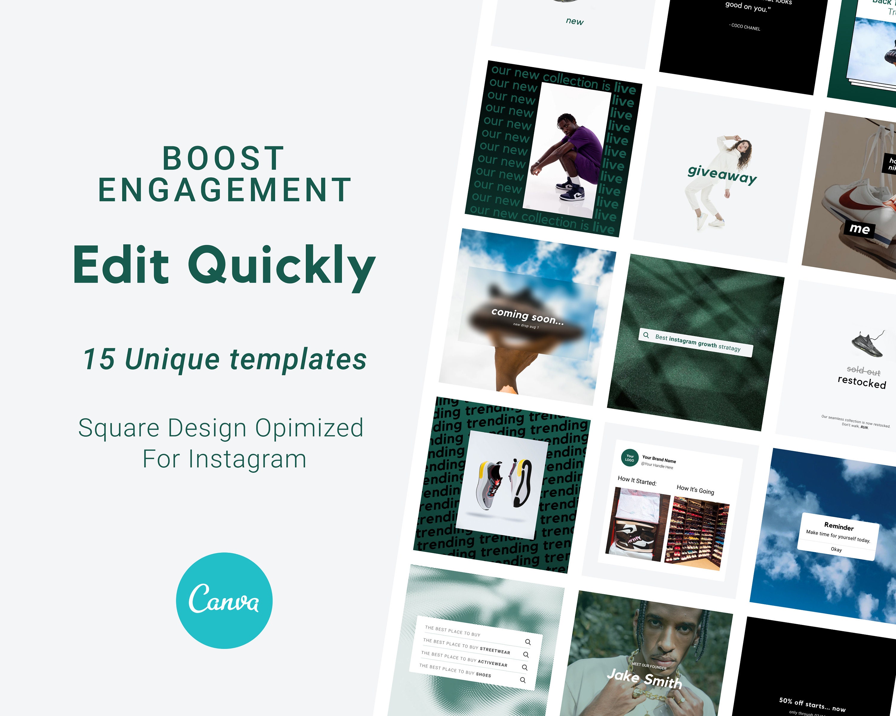 Instagram Post Templates Editable in Canva product Based - Etsy
