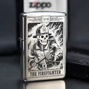 Personlig lasergraverad Tarot Zippo-tändare – Anpassad meddelandegravyr | Brandmansdesign | Tillverkad i USA bild 11