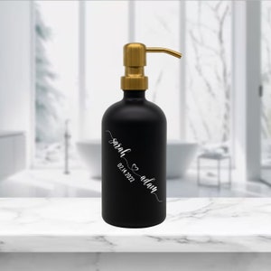 Personalized Glass Soap Dispenser for Couple, Husband, Boyfriend - Custom Glass Bottle - Gift for Women on Birthday, Anniversay, Valentine