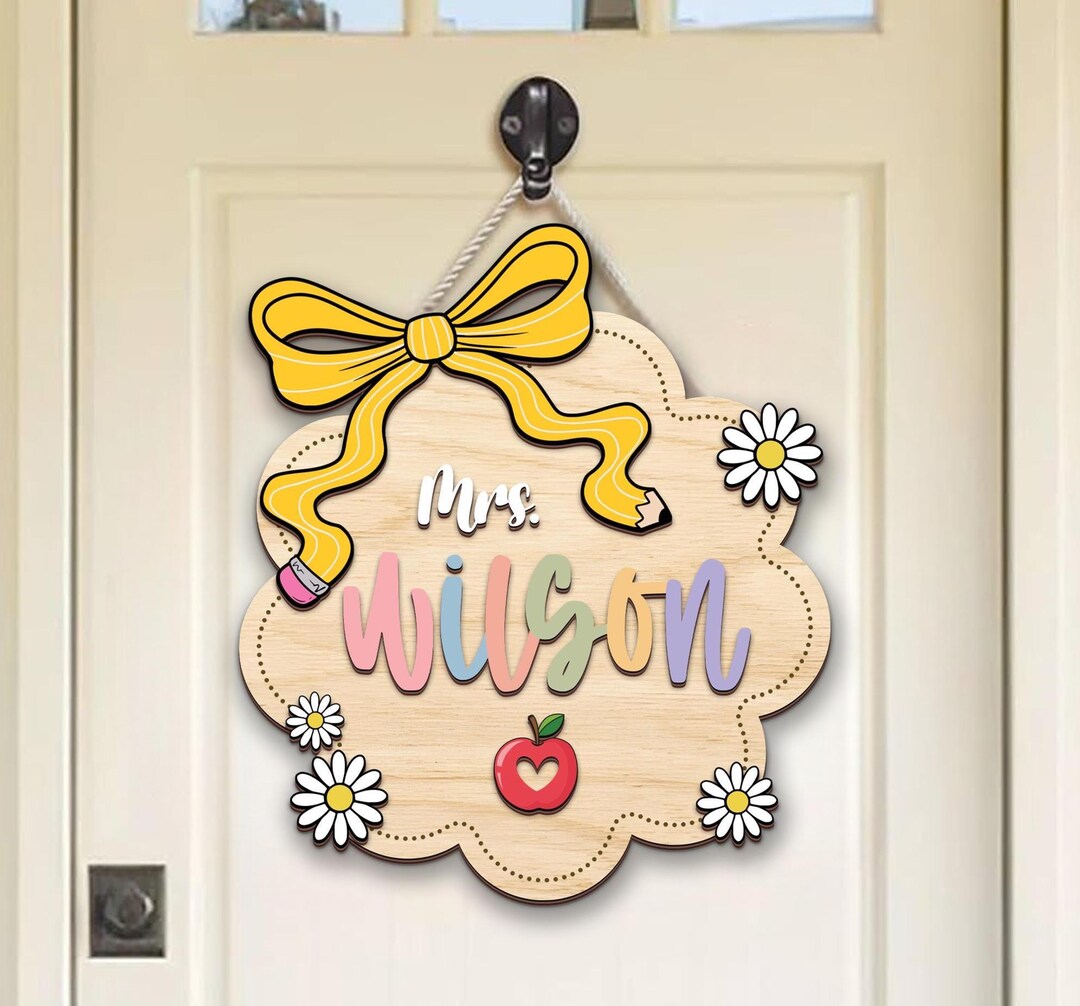 Personalized 3D Teacher Door Hanger: Custom Classroom Decor - Etsy