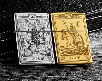 Personalized Zippo Lighter Laser Engraved – Custom Message Engraving | Tarot Card Art | Made in USA