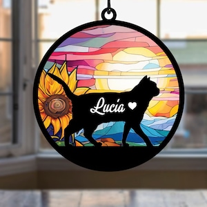 Personalized Cat Suncatcher: Pet Memorial Gift, Window Decor
