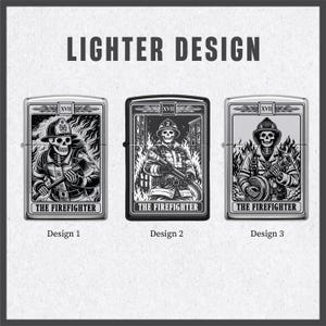 Personlig lasergraverad Tarot Zippo-tändare – Anpassad meddelandegravyr | Brandmansdesign | Tillverkad i USA bild 3