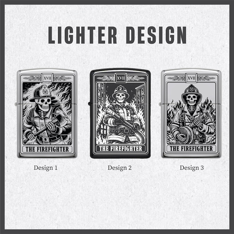 Personlig lasergraverad Tarot Zippo-tändare – Anpassad meddelandegravyr | Brandmansdesign | Tillverkad i USA bild 3