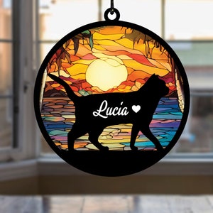 Acchiappasole personalizzato a forma di gatto: regalo commemorativo per animali domestici, decorazione per finestre