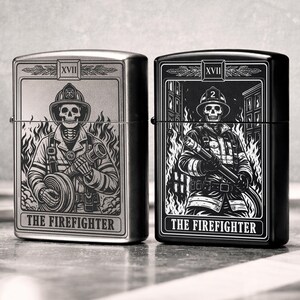 Personlig lasergraverad Tarot Zippo-tändare – Anpassad meddelandegravyr | Brandmansdesign | Tillverkad i USA bild 5