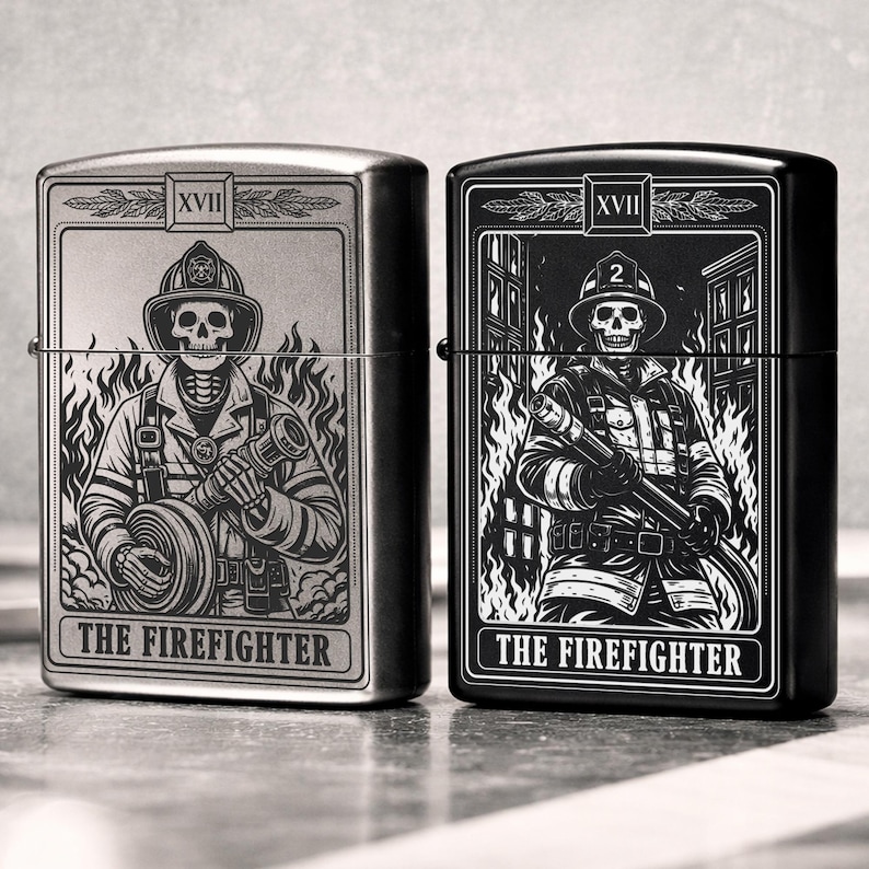 Personlig lasergraverad Tarot Zippo-tändare – Anpassad meddelandegravyr | Brandmansdesign | Tillverkad i USA bild 5